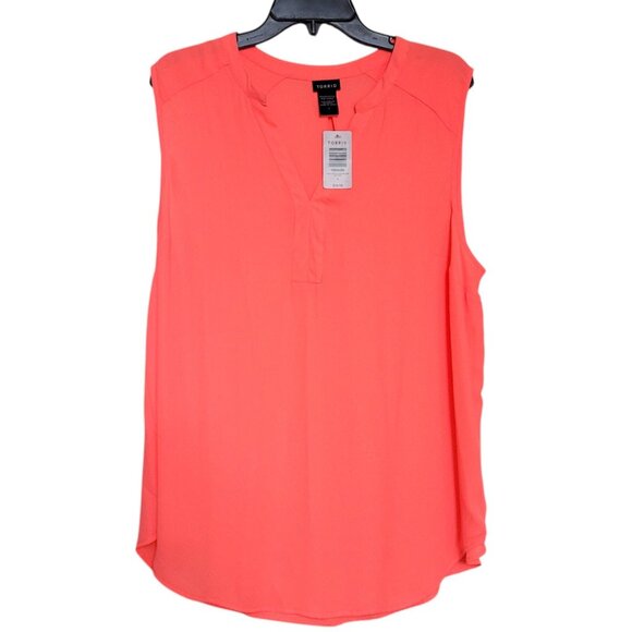 NEW Torrid Harper Georgette Sleeveless Blouse Neon Fiesta Plus Size‎ 1X Women - Picture 4 of 13